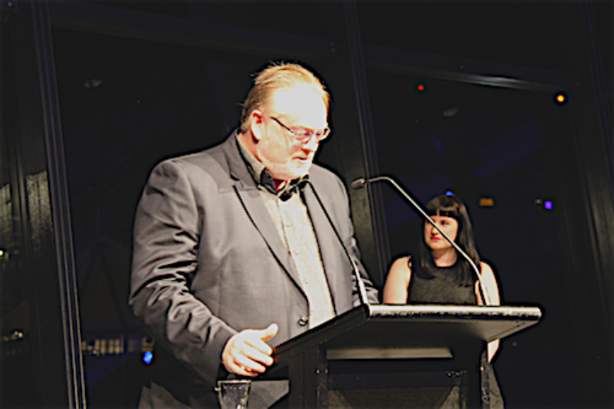 Professor Ostwald at the Australian Institute of Architects (AIA) recognition ceremony.